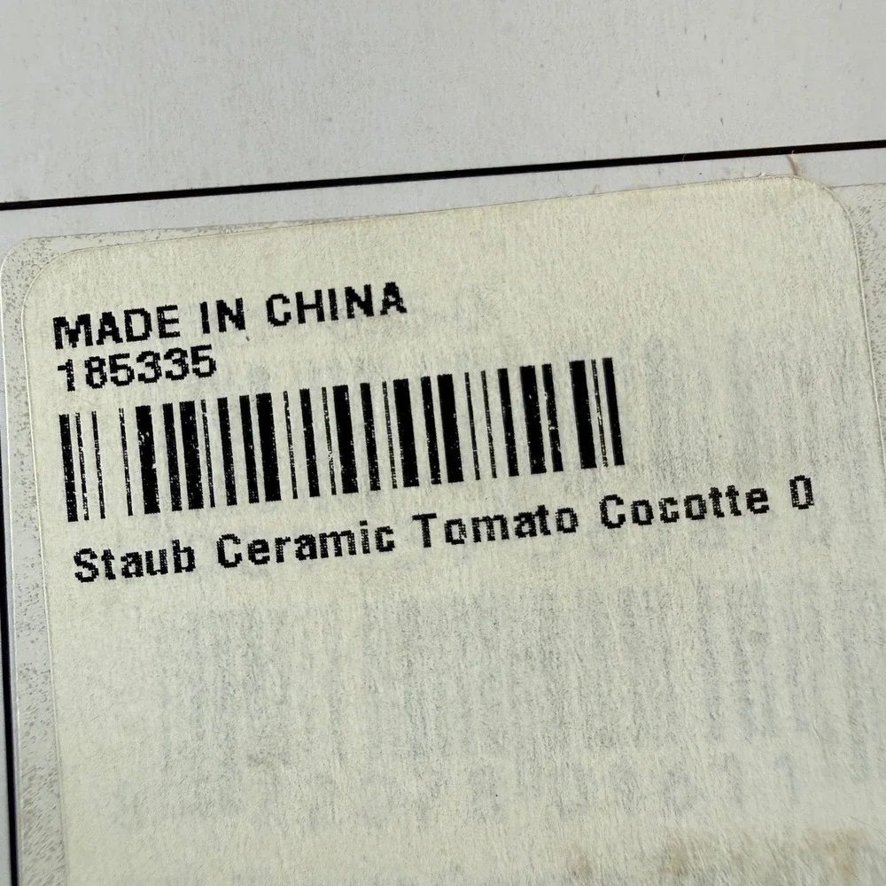 Staub Tomato Cocotte Ceramic 0.5 Qt Cherry Red Stoneware Dish 185335